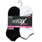 Wholesale - 6pk LADIES WHITE/BLACK CUSHIONED LOW CUT SOCKS SIZE 9-11 C/P 36, UPC: 194587535434